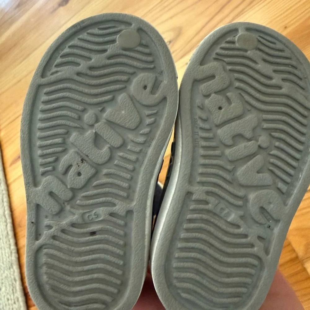 Native Kids Grey Water Slip-On Shoes with White Toe Cap